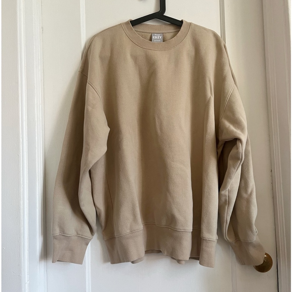 TNA Aritiza Cozy Sweatfleece Boyfriend Crew Sweatshirt